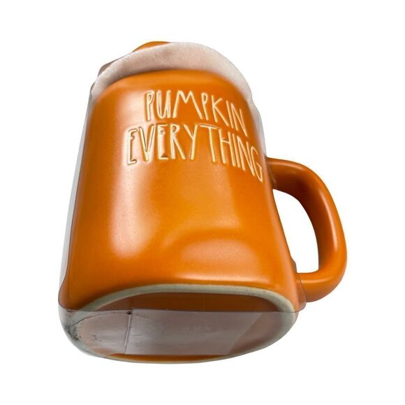 Rae Dunn PUMPKIN EVERYTHING Mug w/Pumpkin Topper Orange Halloween Ceramic NWT - Picture 4 of 4